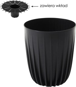 Kvetináč MIRA 190 mm ECO RECYCLED – čierny *9134*