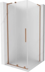 Mexen Velar L, sprchový kút s posuvnými dverami 110 x 110 cm, 8mm sklo námraza, medená matná, 871-110-110-33-65