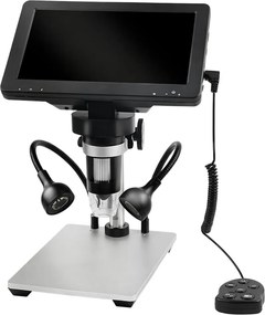 LEAN Toys Vzdelávací digitálny mikroskop s káblovým diaľkovým ovládaním, zväčšenie 1200×, LCD displej 7 palcov, HD kamera