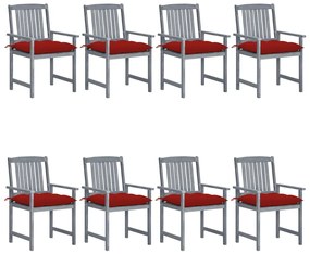 Záhradné stoličky s podložkami 8 ks akáciový masív sivé 3078255