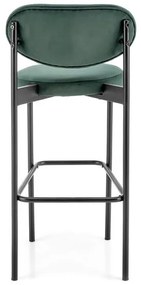 Barová stolička KROBUS — oceľ, látka, zelená