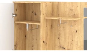 Predsieňová stena so zrkadlom NOLAN dub artisan/biela