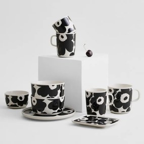 Hrnček Oiva Unikko 0,2l, čierno-biely