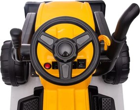 LEAN CARS Batériový traktor s prívesom S617 žltý