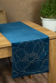 Dekorstudio Elegantný zamatový behúň na stôl BLINK 13 granátovomodrý Rozmer behúňa (šírka x dĺžka): 35x220cm
