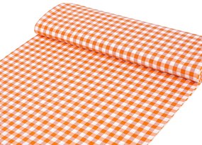 Biante Dekoračný štvorcový obrus Rebeka RE-005 Oranžovo-biela kocka stredná 40x40 cm