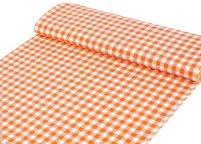 Biante Dekoračný obdĺžnikový obrus Rebeka RE-005 Oranžovo-biela kocka stredná 130x220 cm