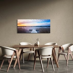 Obraz - Zamrznuté jazero, Ełk, Mazury, Poľsko (120x50 cm)