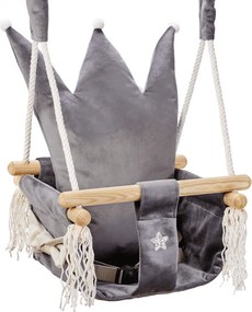 Hojdačka pre deti koruna/sivá