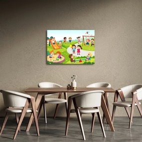 Obraz detských radovánok na pieskovisku (70x50 cm)
