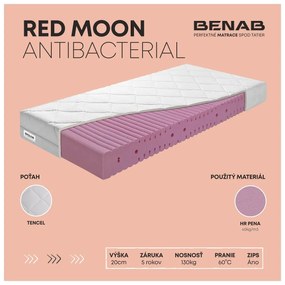 BENAB RED MOON ANTIBACTERIAL antibakteriálny matrac 160x200 cm Poťah Tencel