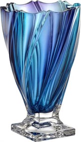 KRIŠTÁĽOVÁ VÁZA BOHEMIA PONTI OCEAN GRADIENT NA NOHE 330MM