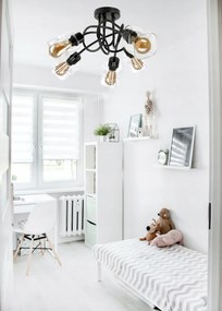 BERGE LED luster stropné svietidlo 5xE27, skladací, priehľadný sklenený štvorec