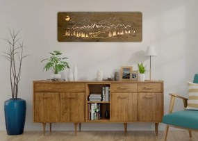 Podsvietený obraz vrchy a les na batériu