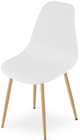 Jedálenský set 1 + 4, stôl RAMOD biela/dekor dub + stolička OSAKA biela