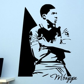 Veselá Stena Samolepka Kylian Mbappé Farba: černá, Veľkosť: 60 x 45 cm