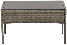 Záhradná súprava 2 kresiel, pohovky a stolíka HWC-N98 - sivá, vankúše svetlosivá