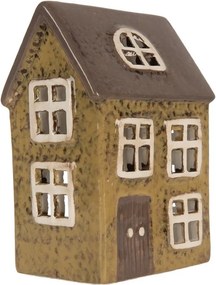 Zelený keramický domček na čajovú sviečku Lamont - 10*7*14 cm