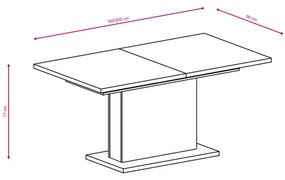 Jídelní rozkládací stůl Giant 160/200 cm dub sonoma