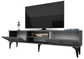 TV stolík/skrinka Velono (antracit + strieborná) . Vlastná spoľahlivá doprava až k Vám domov. 1095242