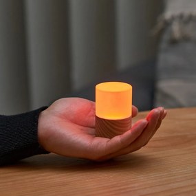 LED stolová lampa so stmievačom v prírodnej farbe so skleneným tienidlom (výška 6 cm) Lemelia – Gingko