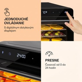 Klarstein Shaftesbury, automatická sušička potravín, 700 W, 35-85°C, časovač, digitálny dotykový displej