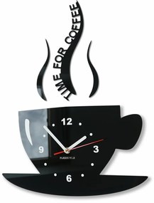 Nástenné hodiny Time for coffee čierna