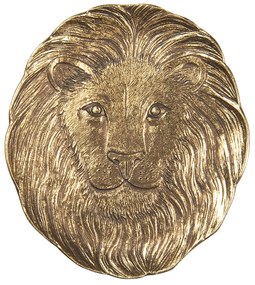 Zlatý dekoračné tácka hlavy leva - 14 * 1 * 14 cm