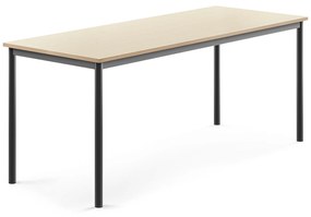 Stôl SONITUS, 1800x700x720 mm, HPL - breza, antracit