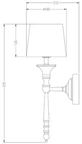 Zuma Line RLB94875-1 - Nástenná lampa CLOE 1xE27/60W/230V čierna/lesklý chróm
