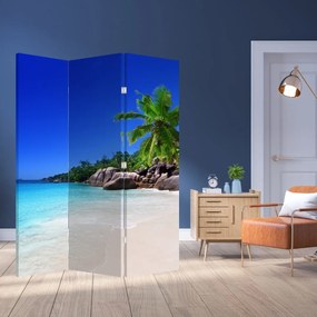 Paraván - Pláž na Praslin ostrove (126x170 cm)