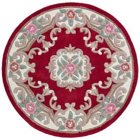 Červený vlnený koberec Flair Rugs Aubusson, ⌀ 120 cm
