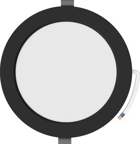Mexen LDRR, LED stropné svietidlo na zapustenie, priemer 12 cm 17 cm, 12W, studená - 6500K, 960 lm, čierna - L210-017-1265-70