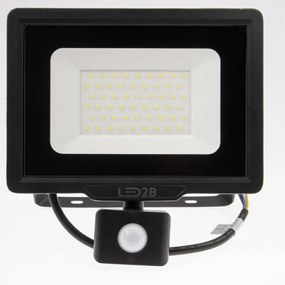 LED reflektor 50W 4000lm 6000K IP44 čierny so senzorom pohybu LED2B KOBI MHC