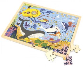 Puzzle na podstavci Viga 44583 48 dielikov - spoznávanie mora a jeho obyvateľov