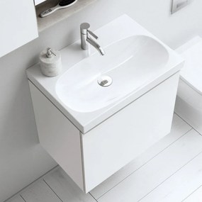 GEBERIT Acanto závesná skrinka pod umývadlo, 1 dvierka, 595 x 475 x 535 mm, lesklá biela, 500.609.01.2