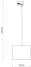 Luster na lanku do lištového systému TRACER 1xE27/15W/230V pr. 38 cm čierna