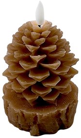 Vánoční LED dekorativní svíčka Nikolao Tre 15,5 cm hnědá