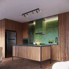 Sollux SL.1388 - Bodové svietidlo WINX 6xGU10/10W/230V čierna/zlatá