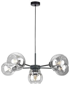 Luster na lanku KALIOPE 6xE27/60W/230V čierna/číra