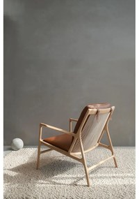 Kožené kreslo v hnedo-prírodnej farbe Dedo – Gazzda