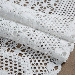 Dekorstudio Čipkovaná štóla na stôl MEGGY - biela 32x140cm