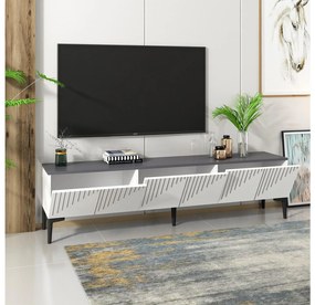 TV stolík/skrinka Kebati 3 (biela + antracit) . Vlastná spoľahlivá doprava až k Vám domov. 1095370