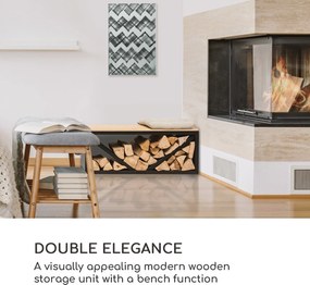 Blumfeldt Kindlewood L Black, stojan na drevo, lavička, 104 × 40 × 35 cm, bambus, zinok