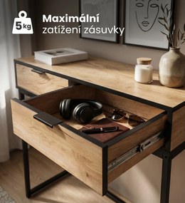 Konzolový stolek Elano 80 cm černý/Dub Craft
