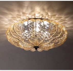 SIRU - Stropné svietidlo SOLE 3xE14/40W/230V pr. 31 cm béžová/chróm benátske sklo