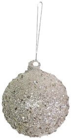 Sklenená vianočná guľa Silver, 8 cm