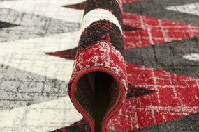 Koberec Sumatra D581A  červený / čierny / biely / sivý