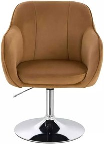 LuxuryForm DESIGN Stolička AVOLA VELUR na striebornom tanieri - medová