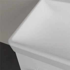 VILLEROY &amp; BOCH Avento závesné umývadlo s otvorom, s prepadom, 650 x 470 mm, Stone White, s povrchom CeramicPlus, 415865RW